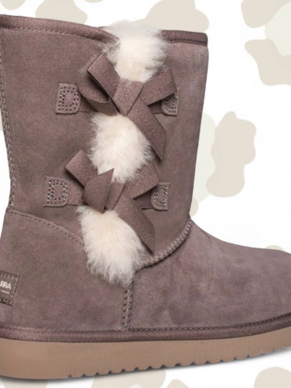 Koolaburra by UGG Victoria Short Suede Bow Boots – Women’s Size 9, Taupe